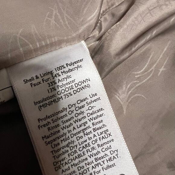 Eddie Bauer Coat Womens Medium Tall Long Down Puffer Jacket Hooded Tan Winter ** - Picture 8 of 11